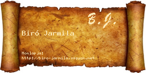 Biró Jarmila névjegykártya